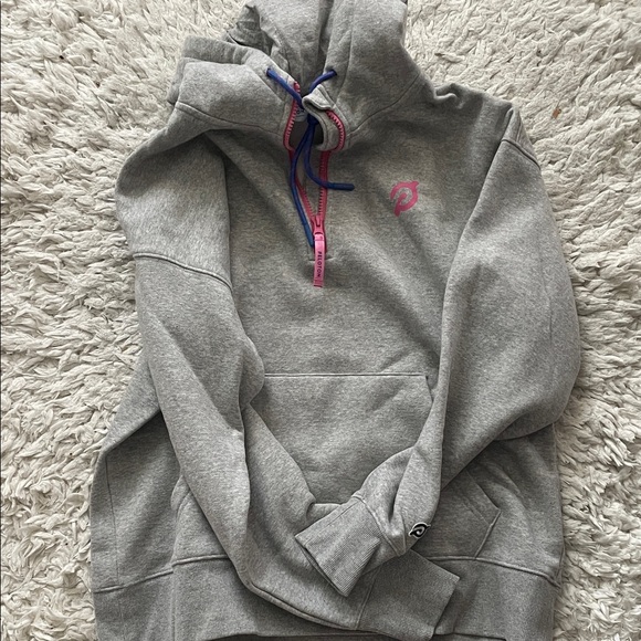 Peloton Gray Hoodie with Pink and Blue Details sz M - Picture 1 of 5
